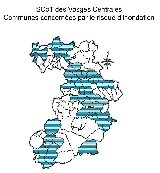 Communes concernées par le risque d'inondation